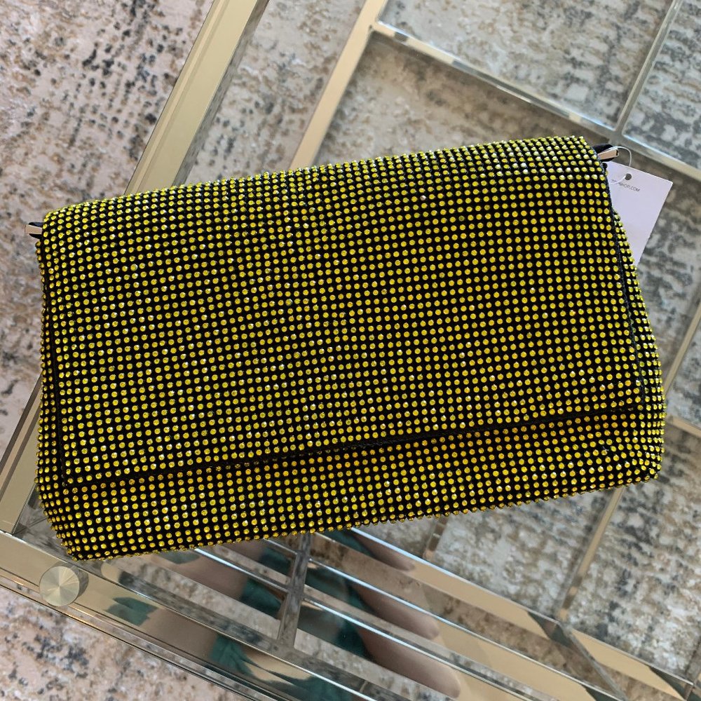 Topshop Yellow Crystal Clutch